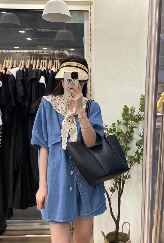[Tian MI] Korean style net basic versatile denim shorts 8597# L