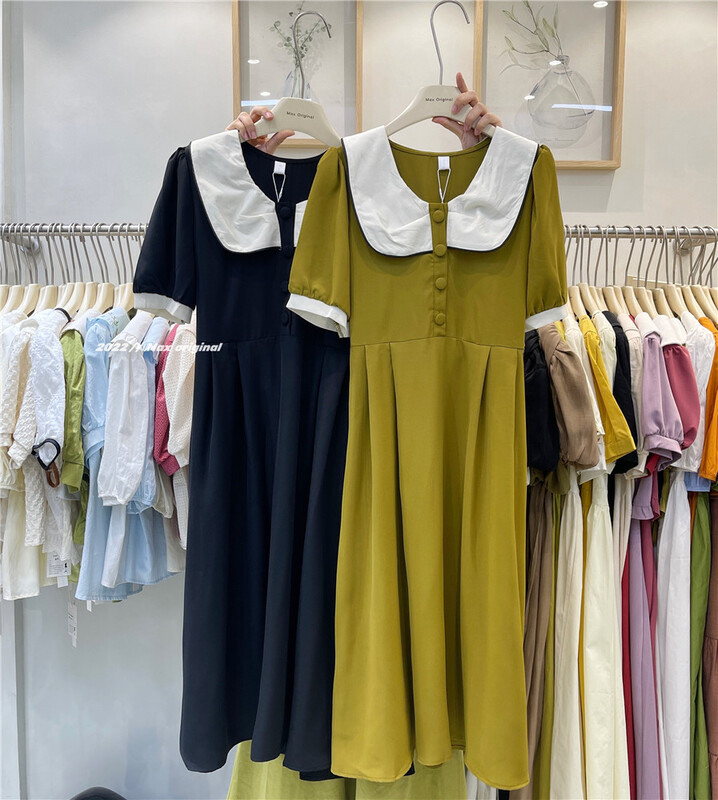 [Max original] Korean fashion temperament color matching dress 98220# HBx