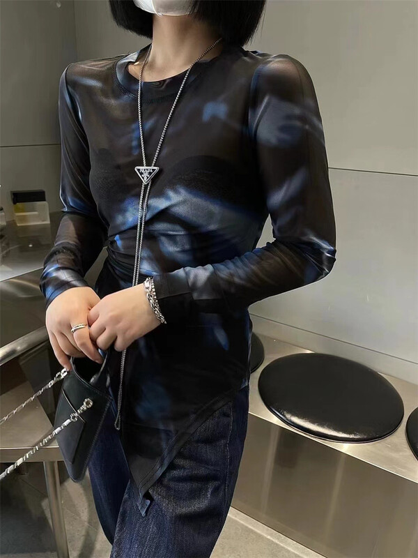 [Zia] tie dyed comfortable Korean long sleeve T-shirt 720233# hyy