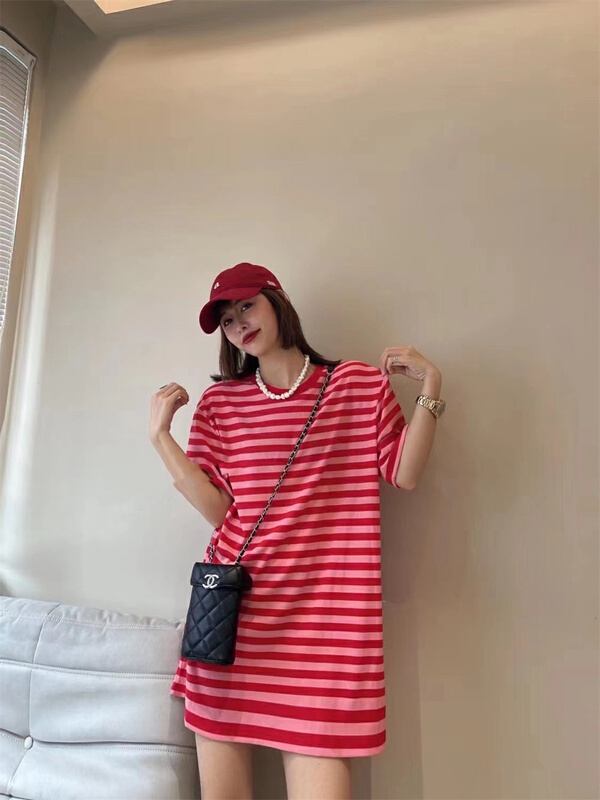[Dachuan] Korean round neck stripe short sleeve T-shirt 6780# XYY