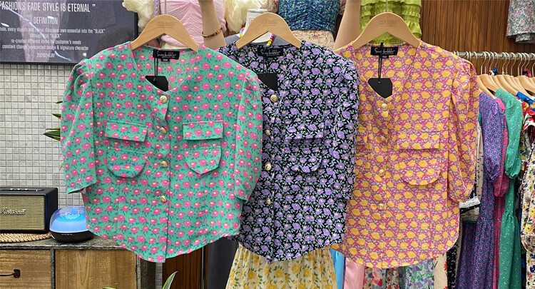 [suzybubble] floral breasted double pocket jacket ys1-1016# WPL