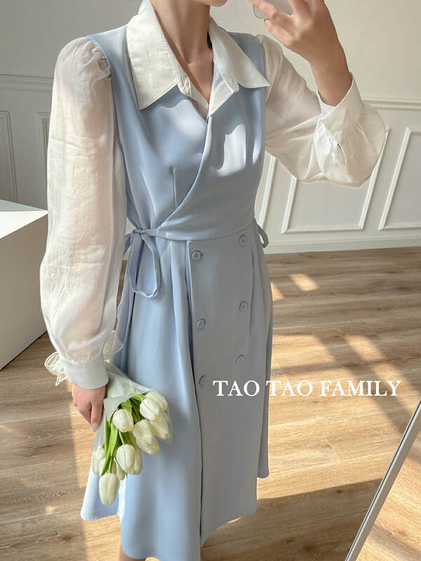 New year in early spring! [Taotao family] fashion leave two medium length dresses 3379\lwy
