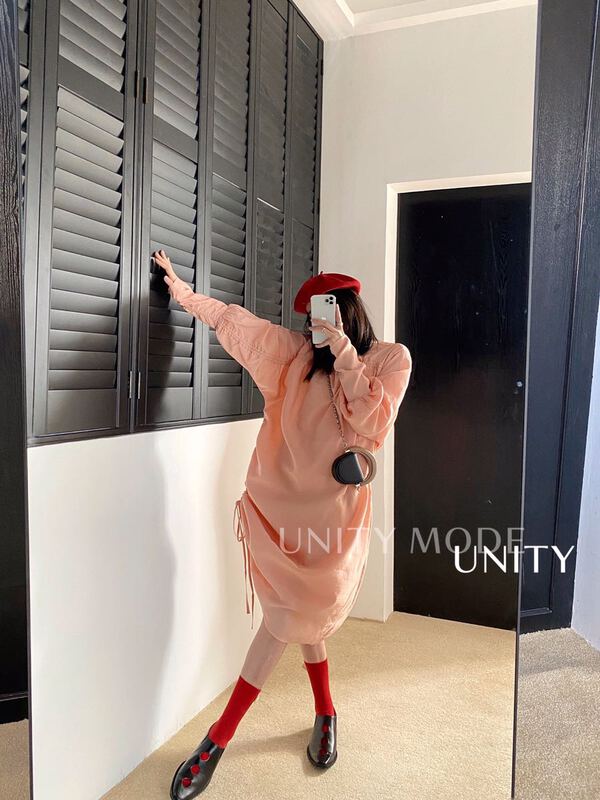 New year in early spring! [unit] Korean style side drawstring Hip Wrap Dress (with vest) 8925# cqw