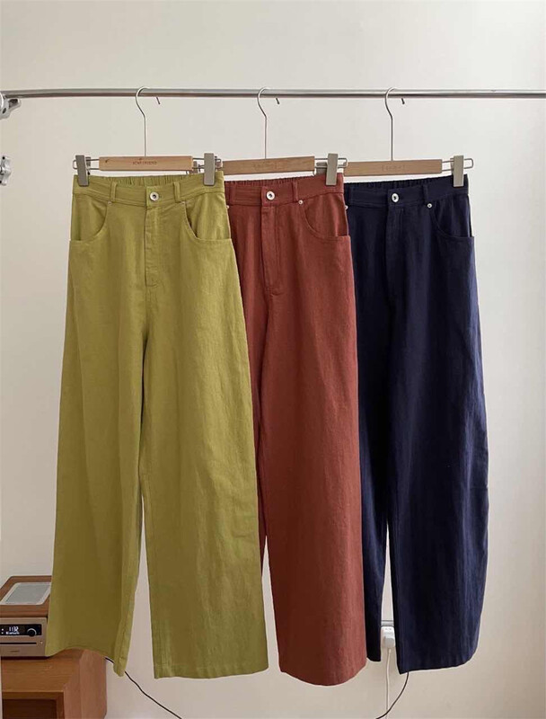 New in early summer! [acme group] Korean version simple retro straight casual pants 1101# CLS