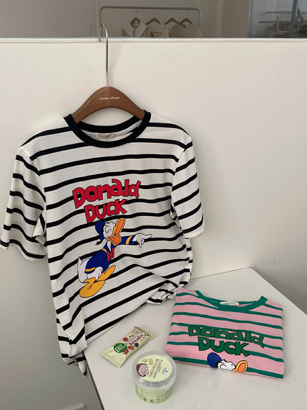 New in early summer! [love] casual and versatile cartoon printed short sleeve T-shirt z0851# HBx