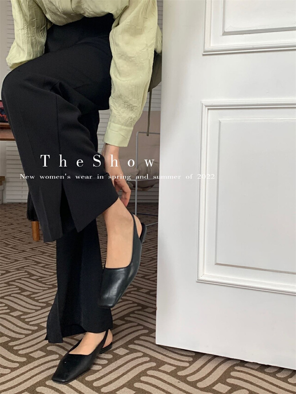 goods in stock! New year in early spring! [the show] Korean fashion design micro open fork versatile trousers 60188# CLS