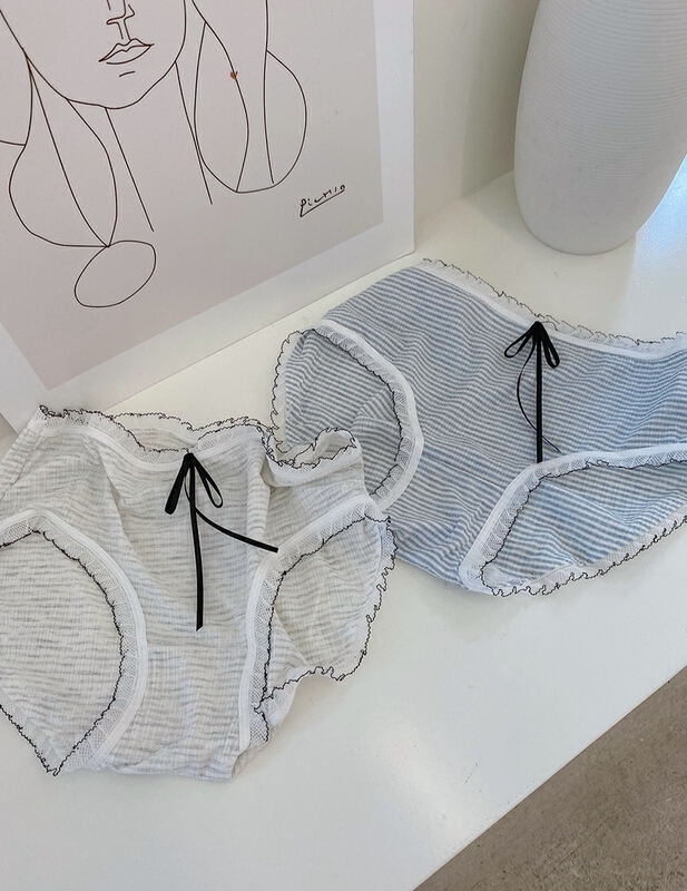 [inside] Korean fashion sweet stripe comfortable underwear ka28# zxl