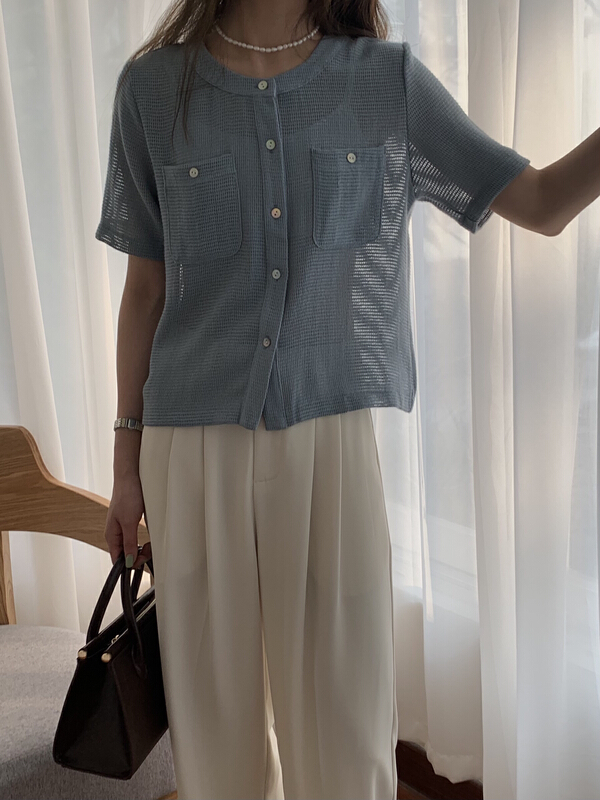 New in early summer! [forming-z] simple temperament, small fragrance, small breasted shirt 91101# zxl