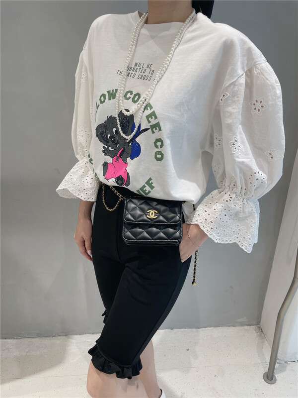 [rich rich] Korean print stitched long sleeve T-shirt 77798# zyh