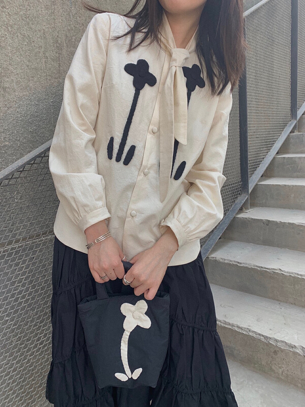 [YT] niche pattern round neck pullover shirt (with tie) cs5734# PCZ