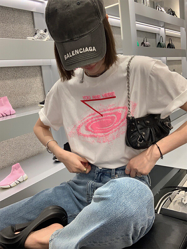 New in early summer! [wgwe] lettered print versatile loose slim short sleeve T-shirt 1563# PCZ
