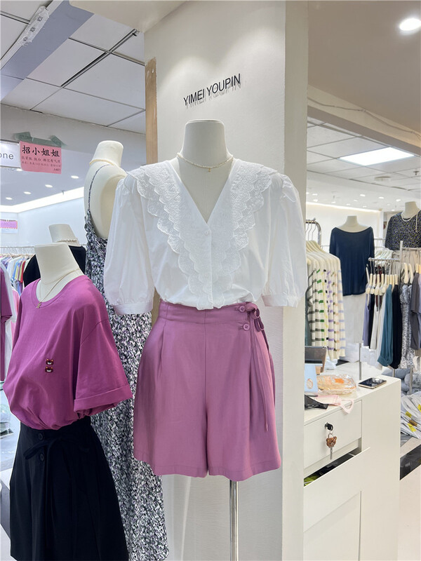 [Yimei] simple lace up casual shorts 8021# LSL