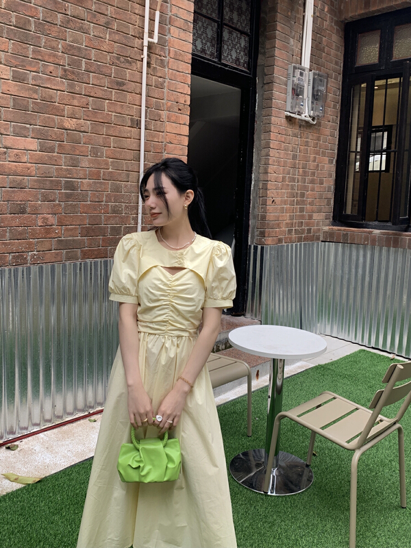 goods in stock! New in early summer! 【5】 Korean suspender pleated waist dress (detachable with small coat) 6630# L