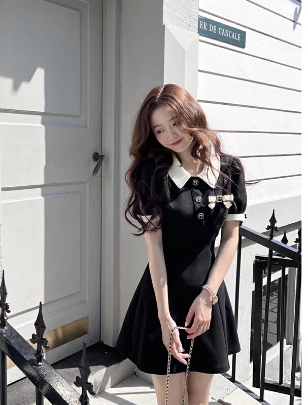 New in early summer! [Tutu] celebrity temperament slim dress (with bow) c524# zxx
