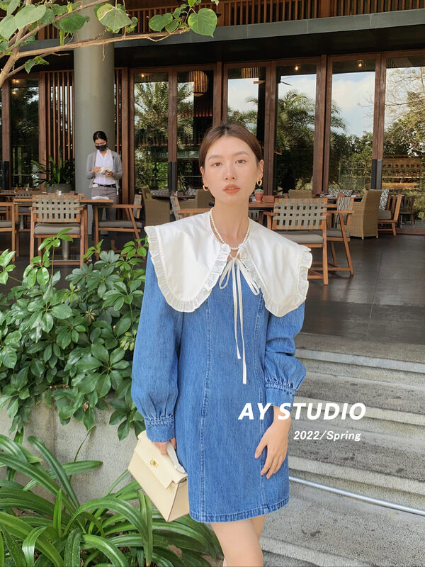 goods in stock! New year in early spring! [ay studio] Korean French washed denim skirt (without shawl) ys1-l66779# zxx