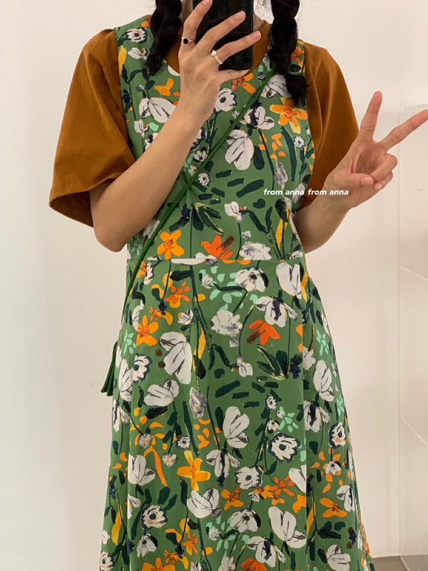 [from Anna] Vintage Floral versatile strap skirt 61066# LSW