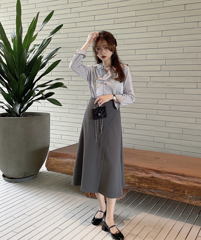 New year in early spring! [J2. J1wg] high waist simple retro western style skirt 22001# cqw