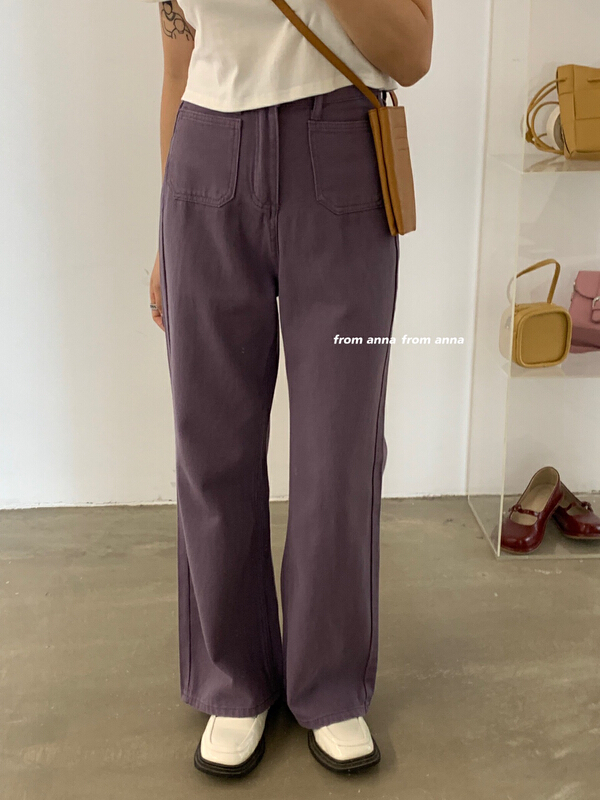 New in early summer! [from Anna] Vintage solid Pocket Jeans 6141# LSW