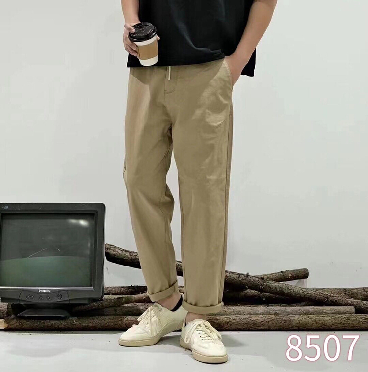 New year in early spring! [ing] Korean simple fashion wash cotton casual pants 8507# ZZL