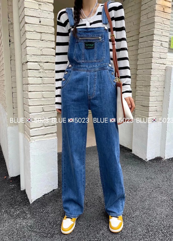 New year in early spring! [blue] Korean versatile denim suspenders 5023# hjy