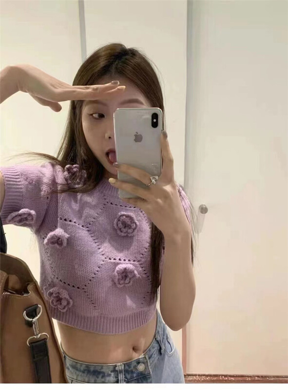 goods in stock! New in early summer! [top close] gentle Korean slim sweater 6675# ozq