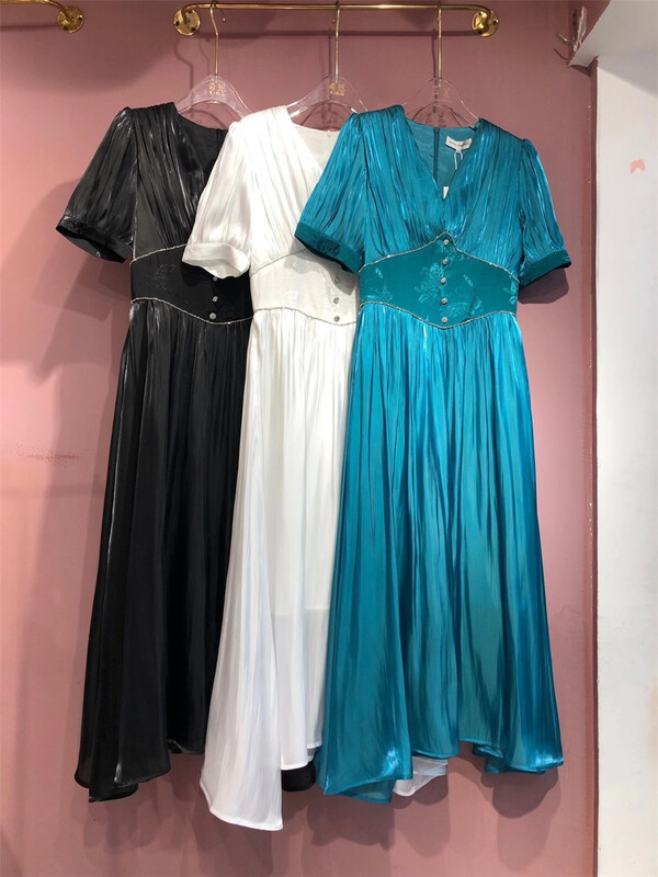 [sheen] temperament V-neck waist dress 358# JJ