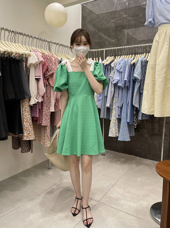 New in early summer! [uone] temperament pure desire tie dress 98533# LSL