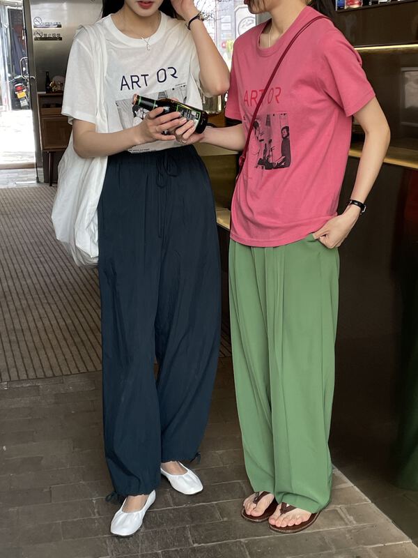 Popular fabric upgrade! [clean space] summer must-have elastic waist, closed mouth, breathable and versatile casual pants ys1-30861# CLS