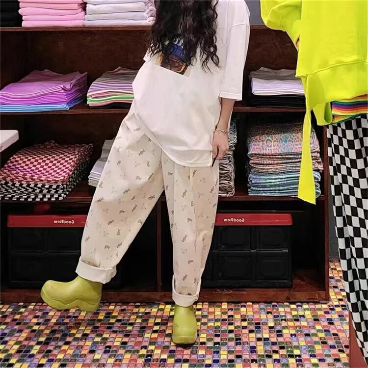 New in early summer! [hongniuniu] original design bear print jeans 9571# XYY