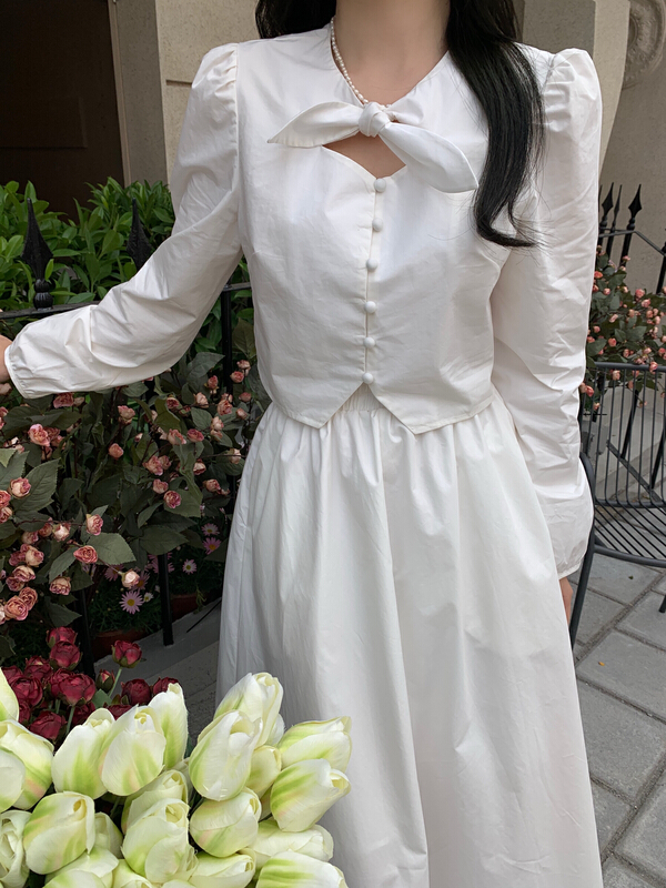 New year in early spring! [from. V] simple and versatile solid color blouse (only for tops) 7925# L