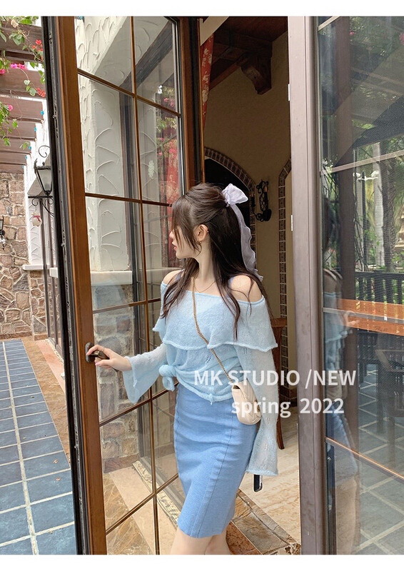 goods in stock! New year in early spring! [Chen] gentle wind can word collar sweater (including 30% Mohair) 7073# hjy