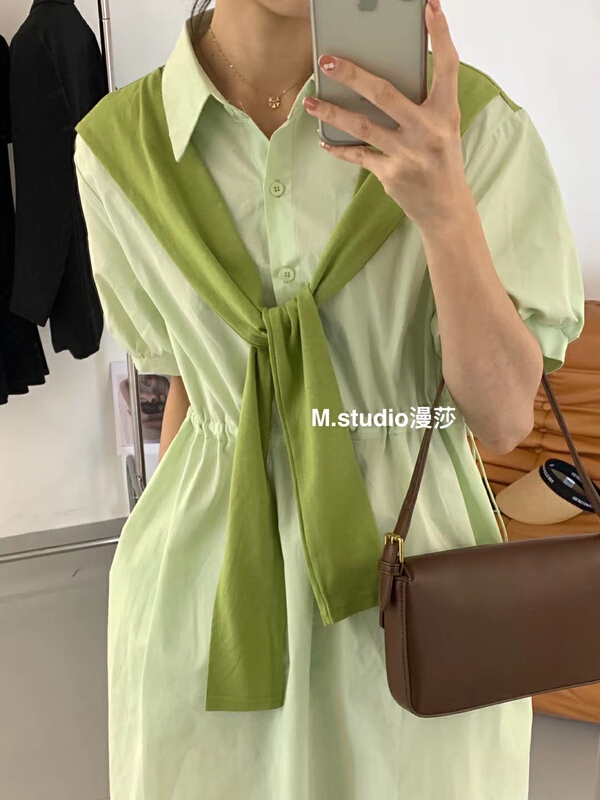 [MSTUDIO MANSA] drawstring fake two pieces of versatile dress t072# ll