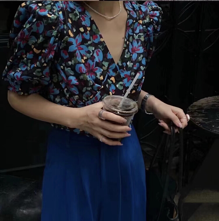 [mi ni] Vintage Floral blouse 1019# PCZ