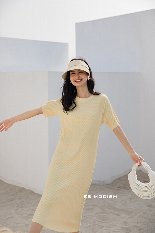 goods in stock! New in early summer! [es modish] pit stripe casual Pullover dress ops1630# XYJ