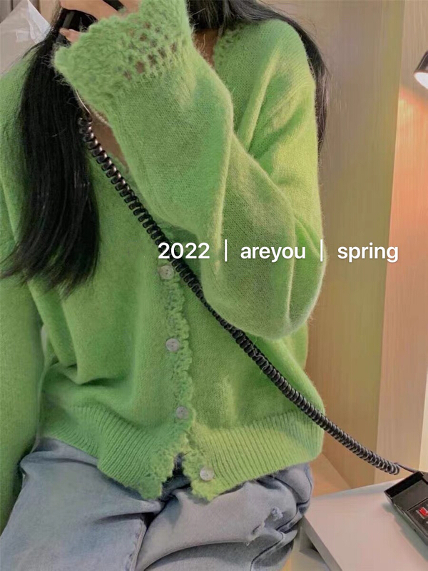 goods in stock! New year in early spring! [are you] simple solid color versatile knitted cardigan 806# ll