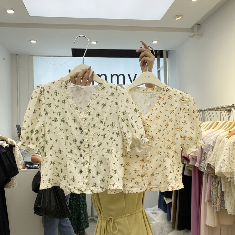 New in early summer! [Lemmy] V-neck age reducing floral blouse 8520# HBx