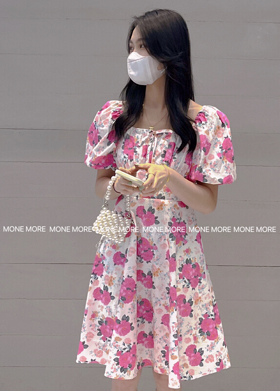 【MONE MORE沫沫家】法式玫瑰田園花朵連衣裙  8110#  HBX