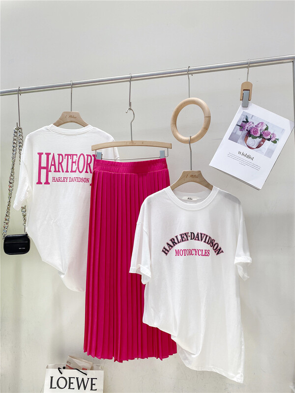 New in early summer! [Mi Luo] Korean fashion letter printing versatile short sleeve T-shirt 66005# zyh