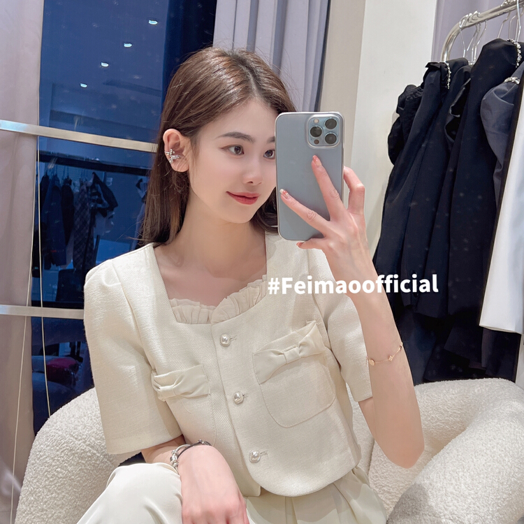[Feimao Philippine cat] simple temperament short sleeved top + loose and thin skirt suit ym-7021# LSL
