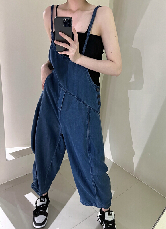 [Bu class] loose and versatile fashion strap pants 13669# zxl