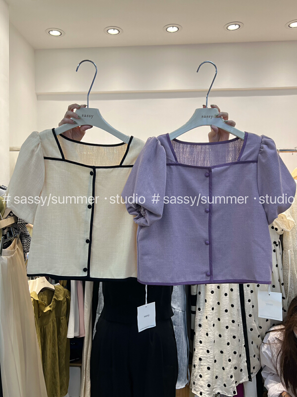 [sassy] Korean style Xiaoxiang bubble sleeve shirt 719# HBx