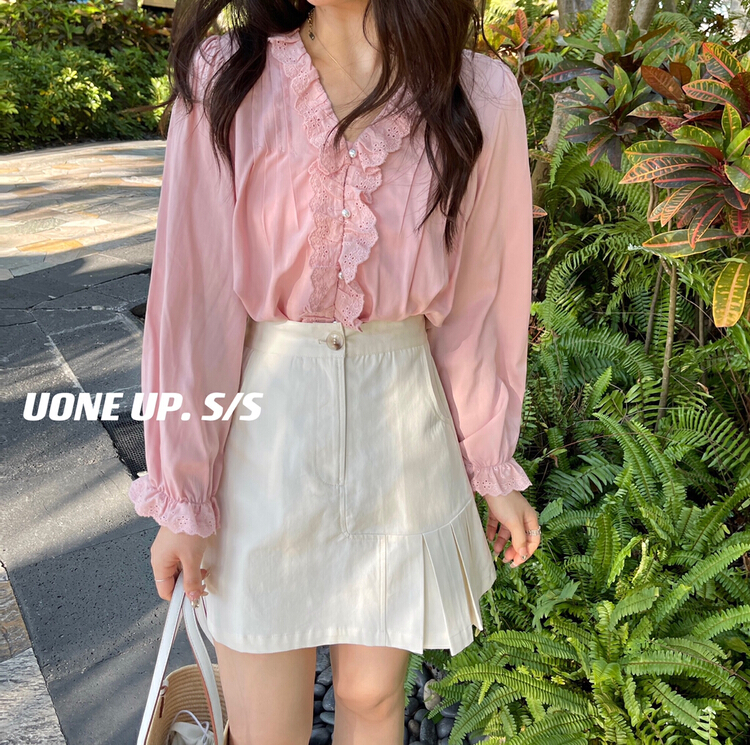 New year in early spring! [uone] Korean version of versatile pleated light proof skirt 98301# LSL