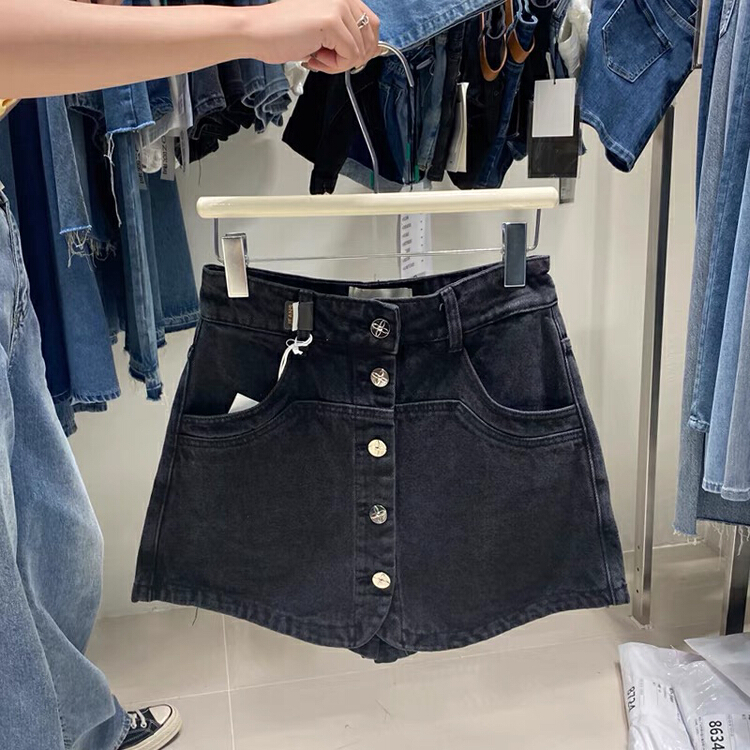goods in stock! New in early summer! [by flow] simple and versatile skinny denim shorts w228# XYY