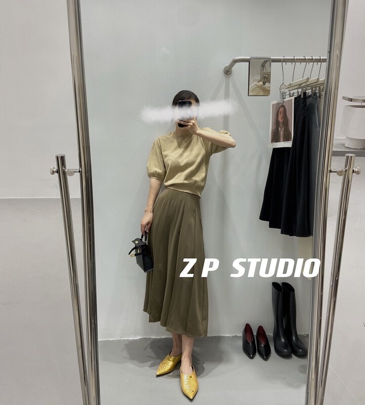 [z.p studios] Korean solid pleated skirt 8009# ZSY