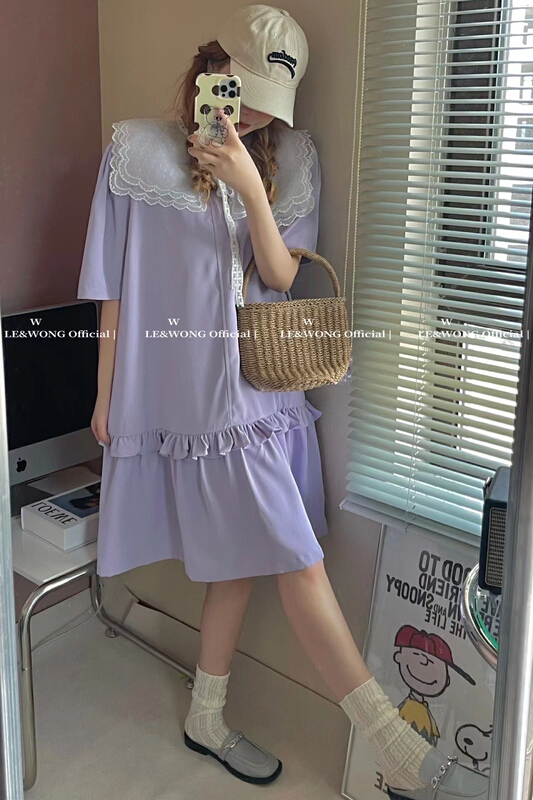 [le & Wong] sweet and simple aging dress (with shawl) 8360# WTT
