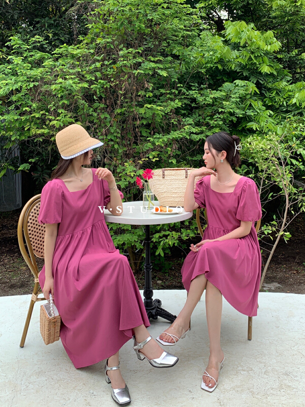 [v.studio] Korean bandage medium length dress 8825# zjy