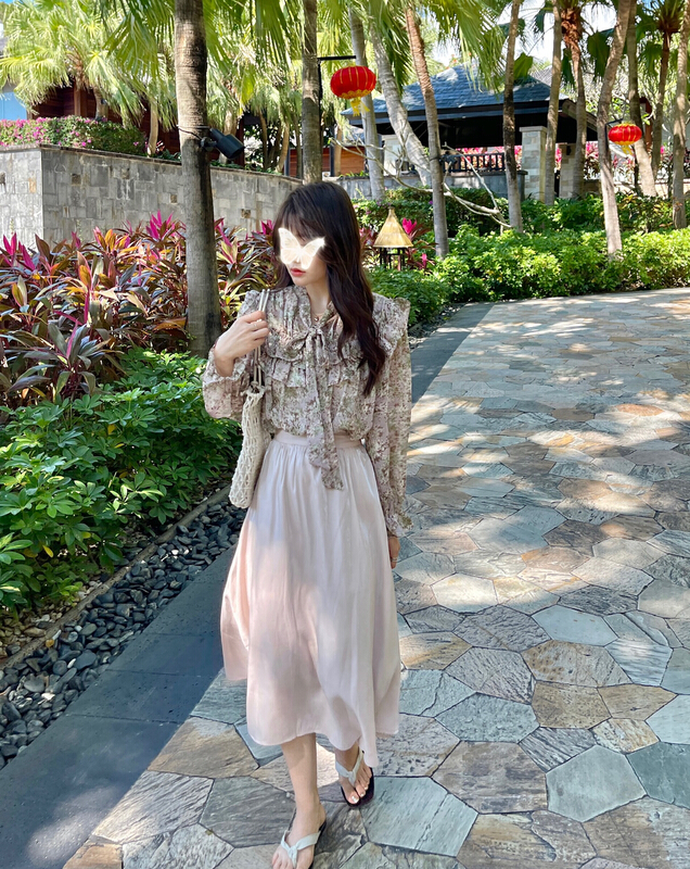 New year in early spring! [uone] fairy full texture large swing skirt 98159# LSL