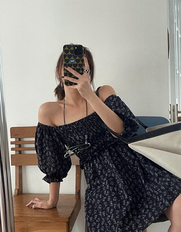 [Bella Bella] floral pleated short sleeve dress 8167# WTT