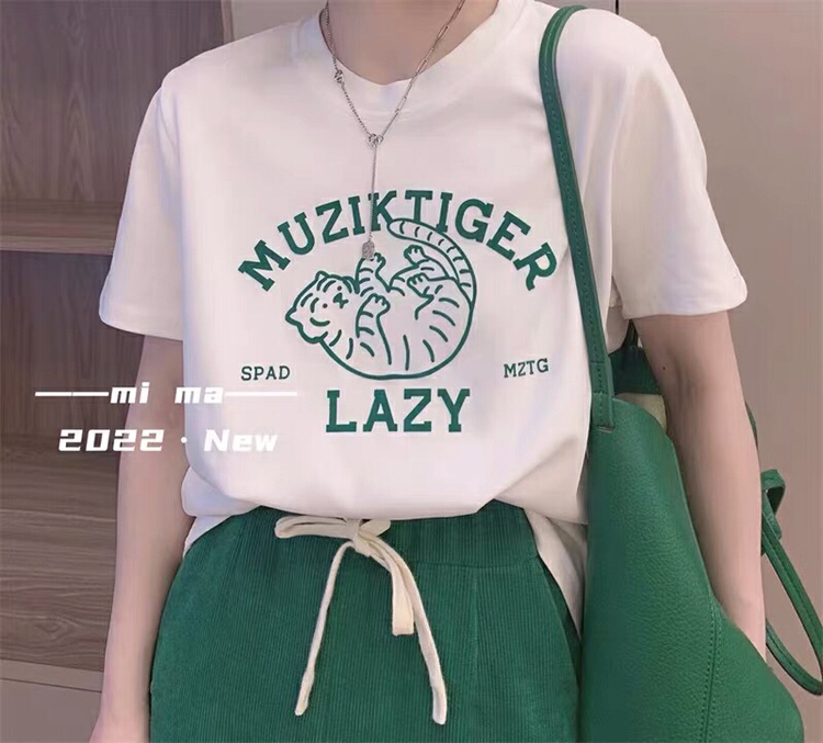 New in early summer! [ziyijia] Korean print ins versatile short sleeve T-shirt 01360106# WTT