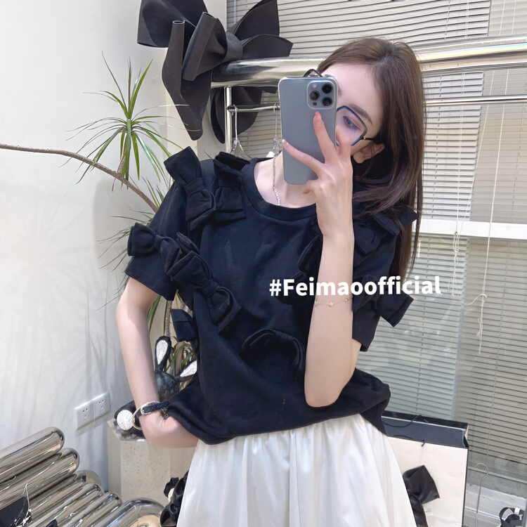 goods in stock! New in early summer! [Feimao Philippine cat] simple and versatile round neck short sleeve T-shirt ys1-ym-7083# LSL
